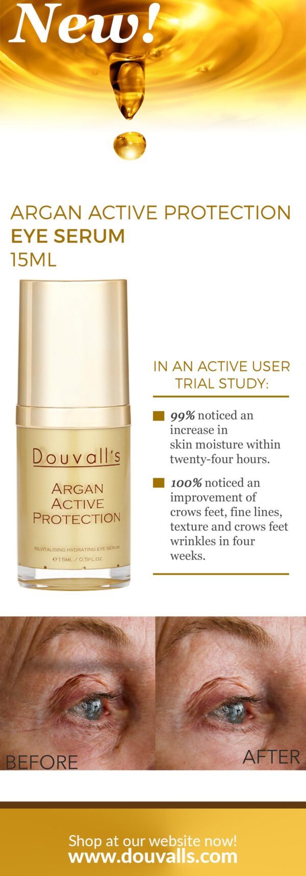 Argan Active Protection Eye Serum 15ml | Revitalising and Hydrating Eye Care - Image 4