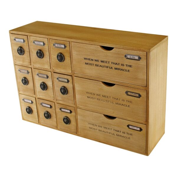 12 Drawer Rustic Storage Unit, Trinket Drawers - Image 4