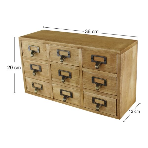 9 Drawer Triple Level Small Storage Unit, Trinket Drawers - Image 3