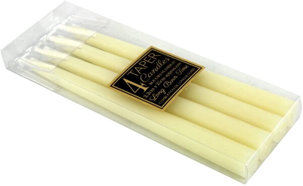 Set Of 4 Ivory Taper Candles - Image 3