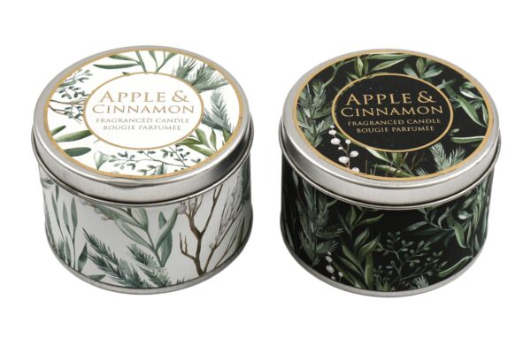 Set of Two Apple and Cinnamon Tin Candles - Image 2