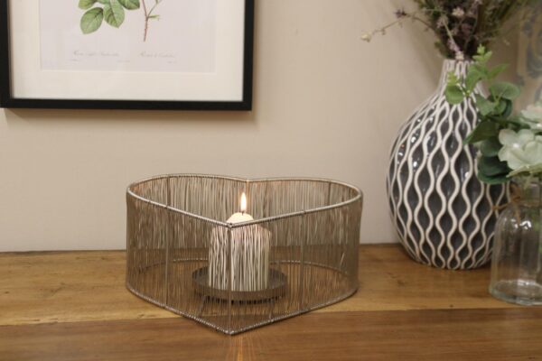 Silver Heart Candle Holder - Image 3