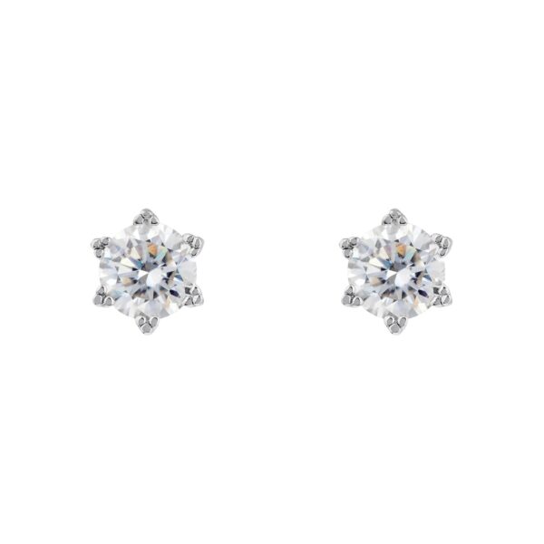 Moissanite Solitaire Diamond Earrings